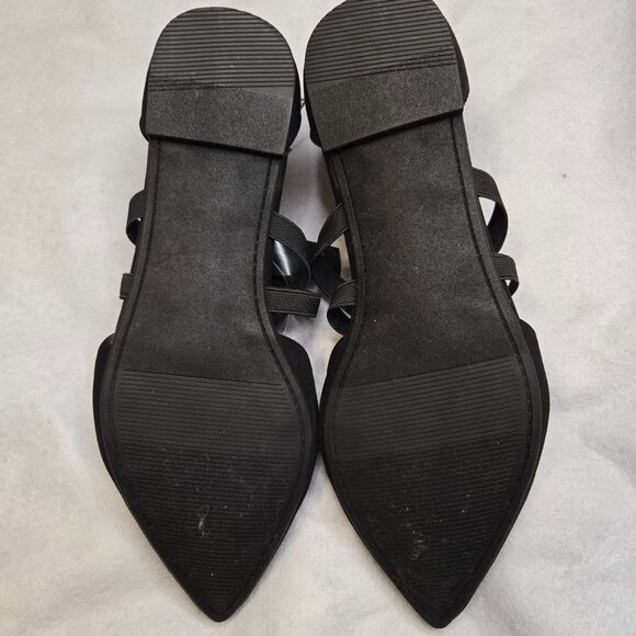 Torrid Womens Black Strappy Faux Suede Pointed Toe Flats Size 9.5 - Picture 7 of 8